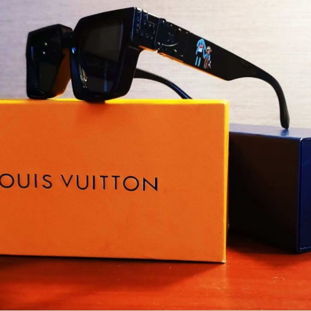 1.1 Millionaire Sunglasses Cartoon Friends Embossed Monogram Black Jacquard - Picture 4 of 14